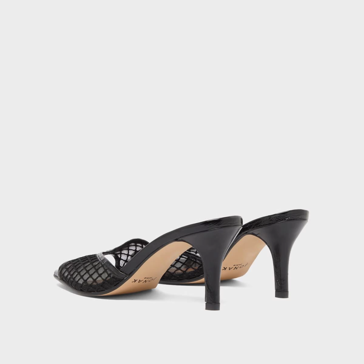 088-mesh Voile Cuir Brillant/ Noir-noir Stylish Footwear