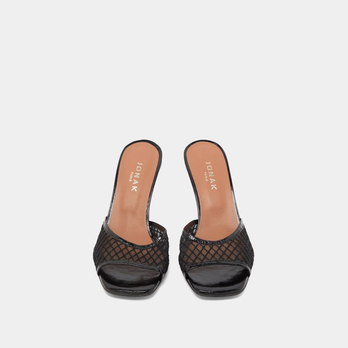 088-mesh Voile Cuir Brillant/ Noir-noir Stylish Footwear