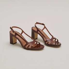 088- Vaiana Cuir Brillant Marron Jonak women's stylish shoes with modern design