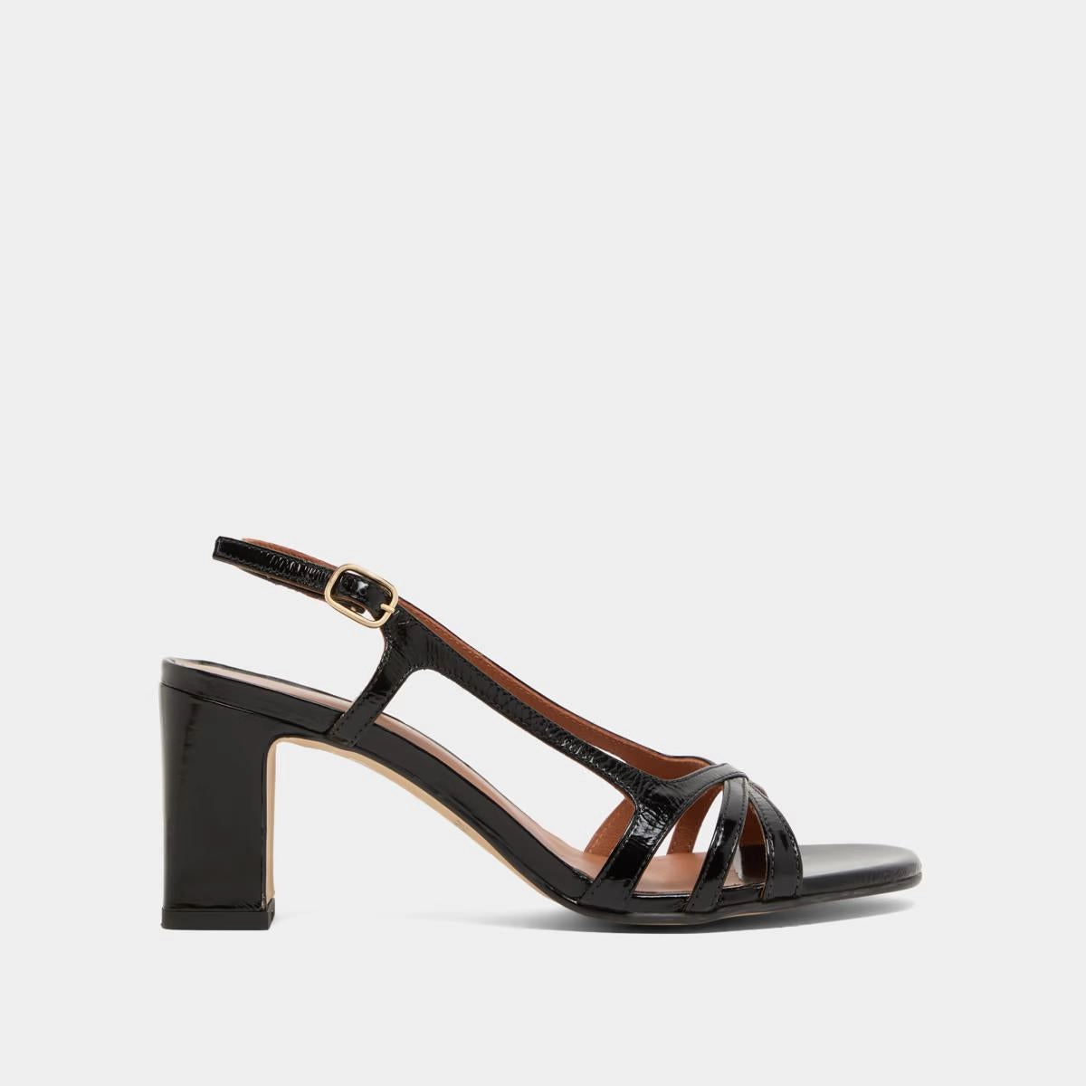 088- Vaiana Cuir Brillant Noir Stylish Footwear