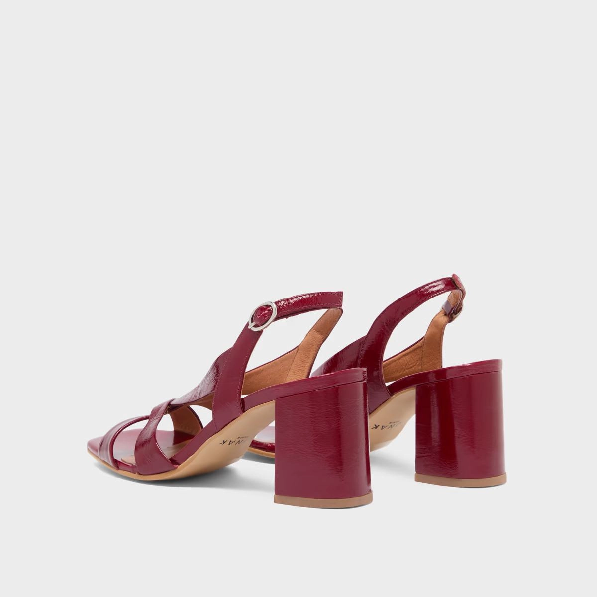 088- Vanity Cuir Brillant Rouge-Carmin Stylish Footwear