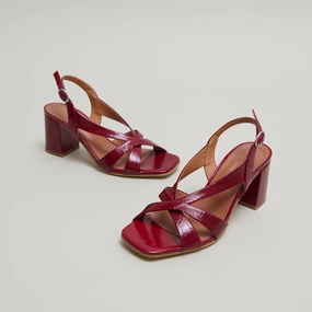 088- Vanity Cuir Brillant Rouge-Carmin Jonak women's stylish shoes with modern design