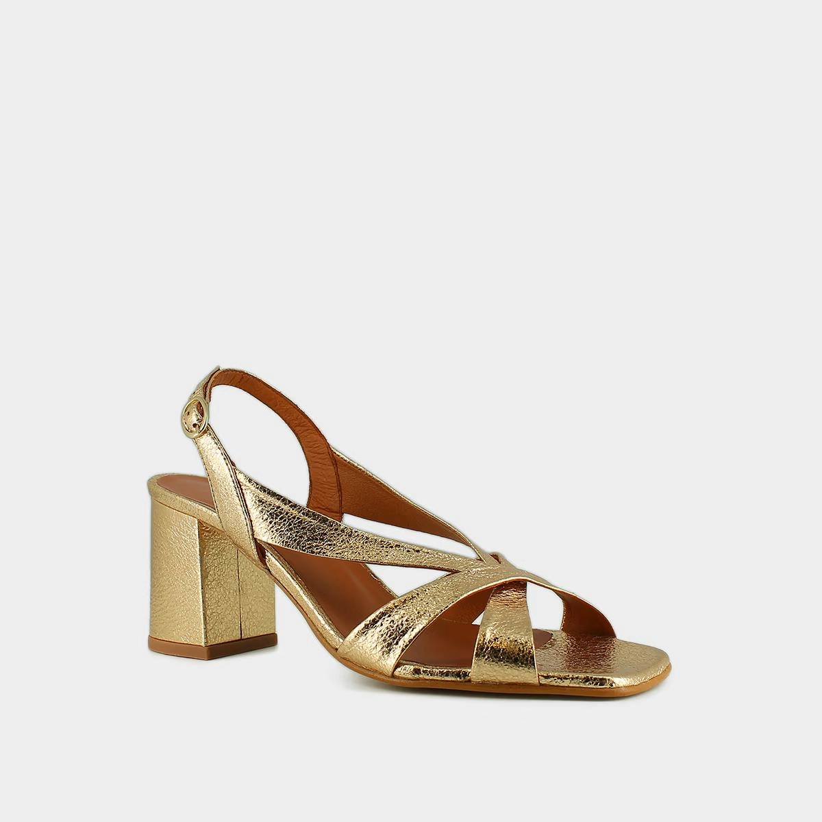 088- Vanity Cuir Craquele Or Stylish Footwear
