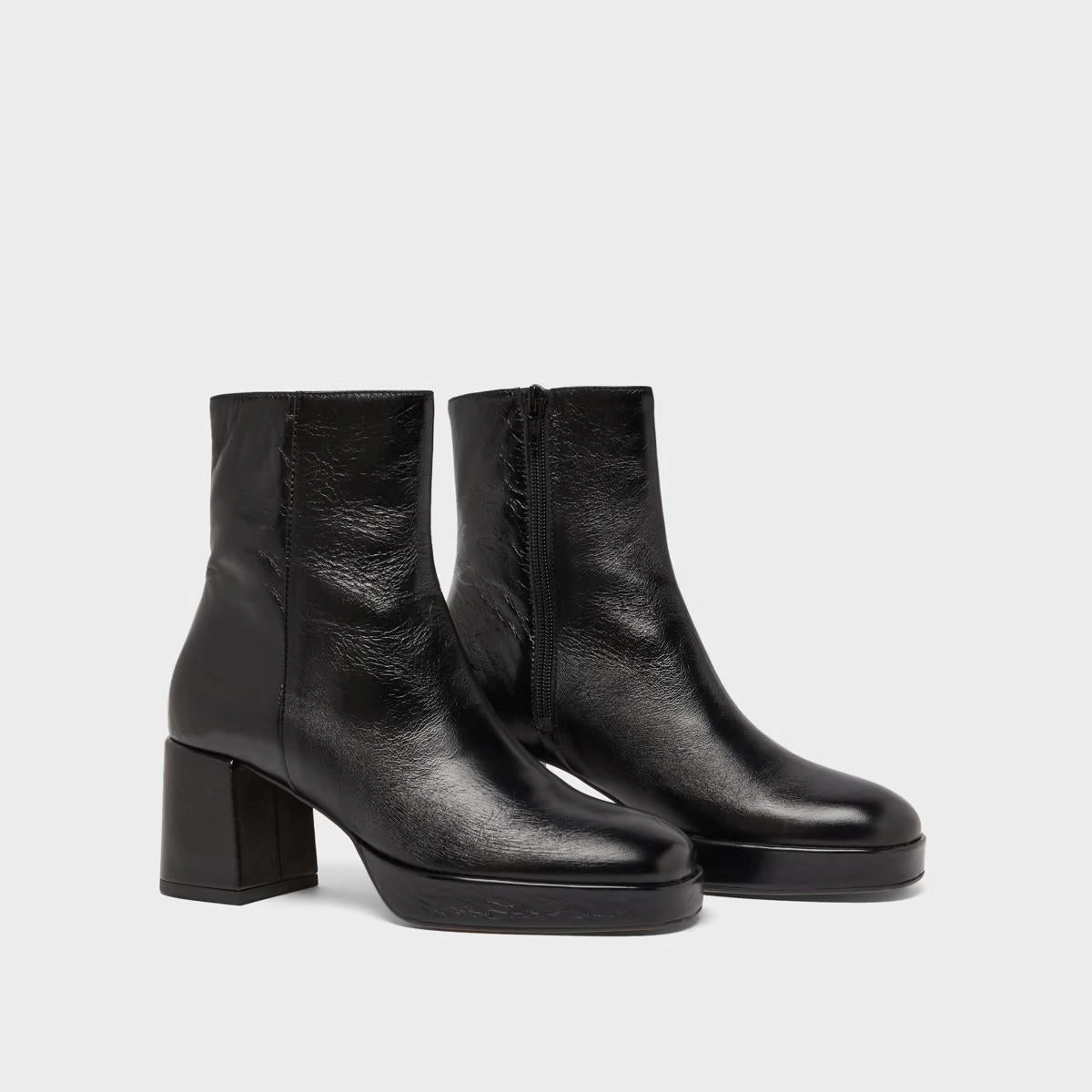 088- Vanves Cuir Vieilli Noir Stylish Footwear