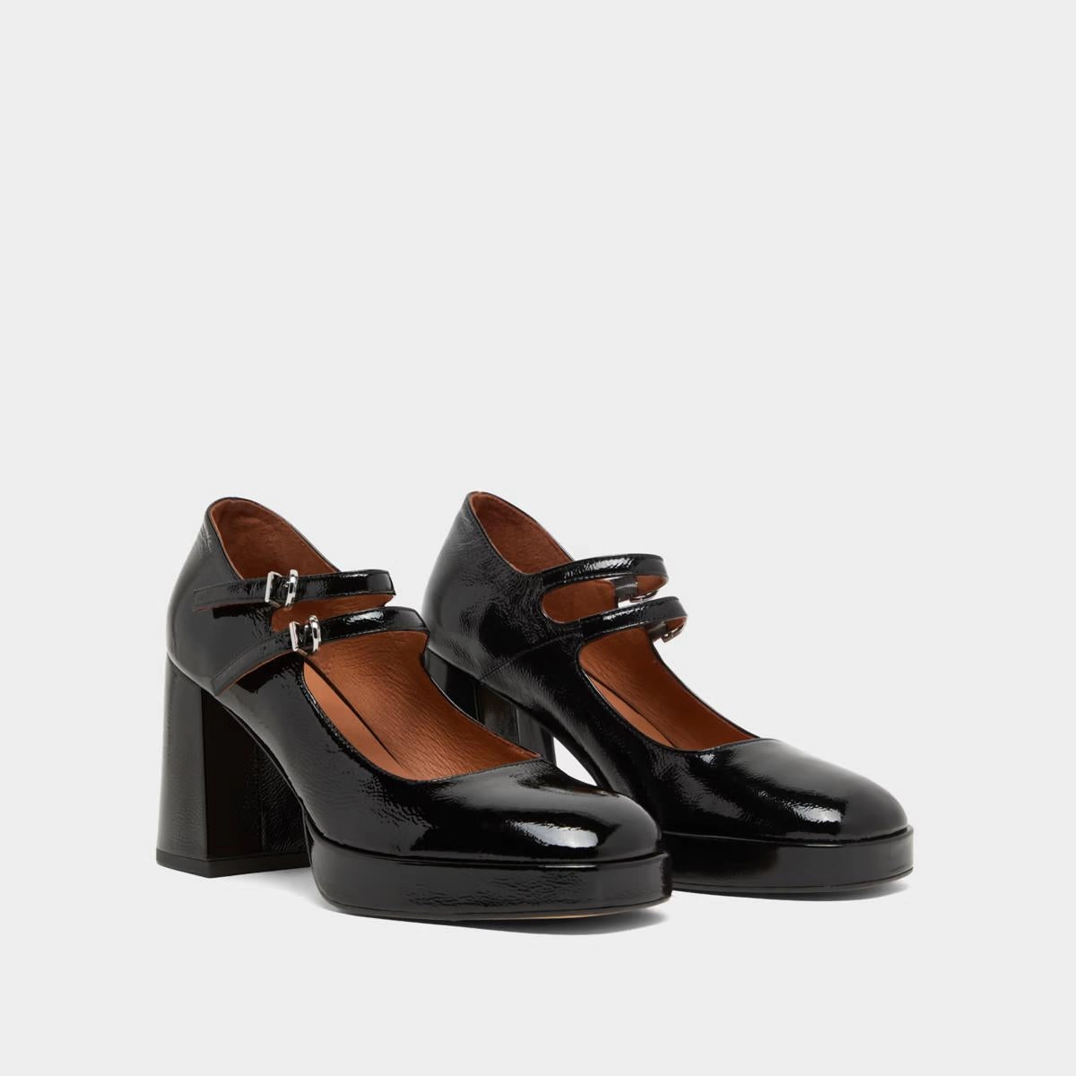 088- Verite Vernis Plisse Noir Stylish Footwear