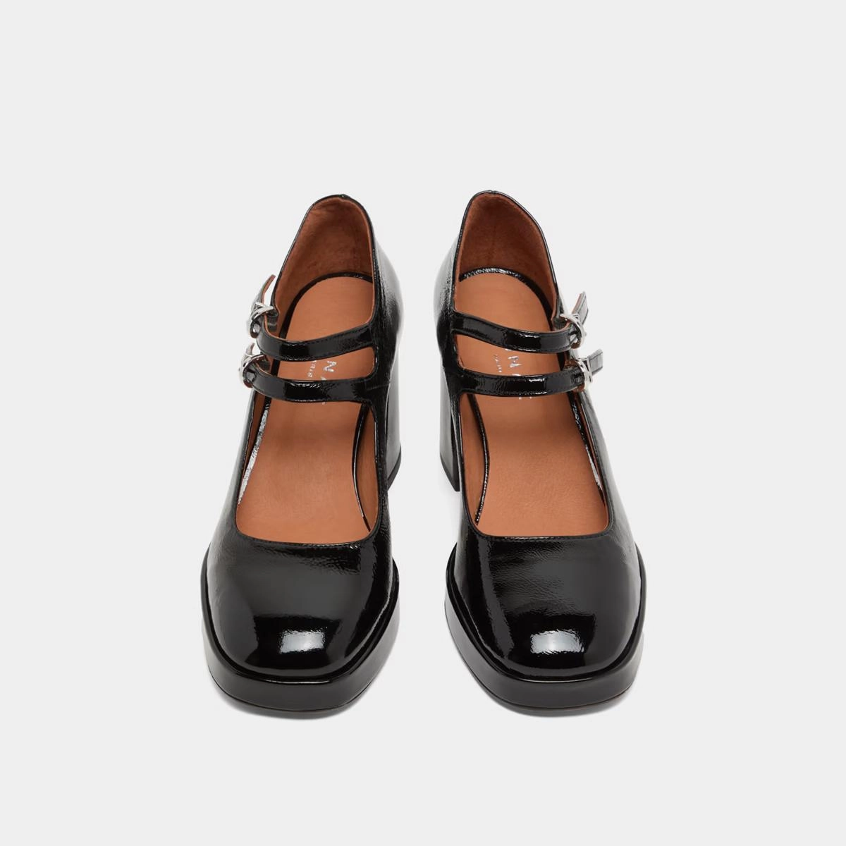 088- Verite Vernis Plisse Noir Stylish Footwear