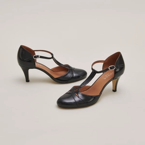 088- Vermeil Cuir Noir Jonak women's stylish shoes with modern design