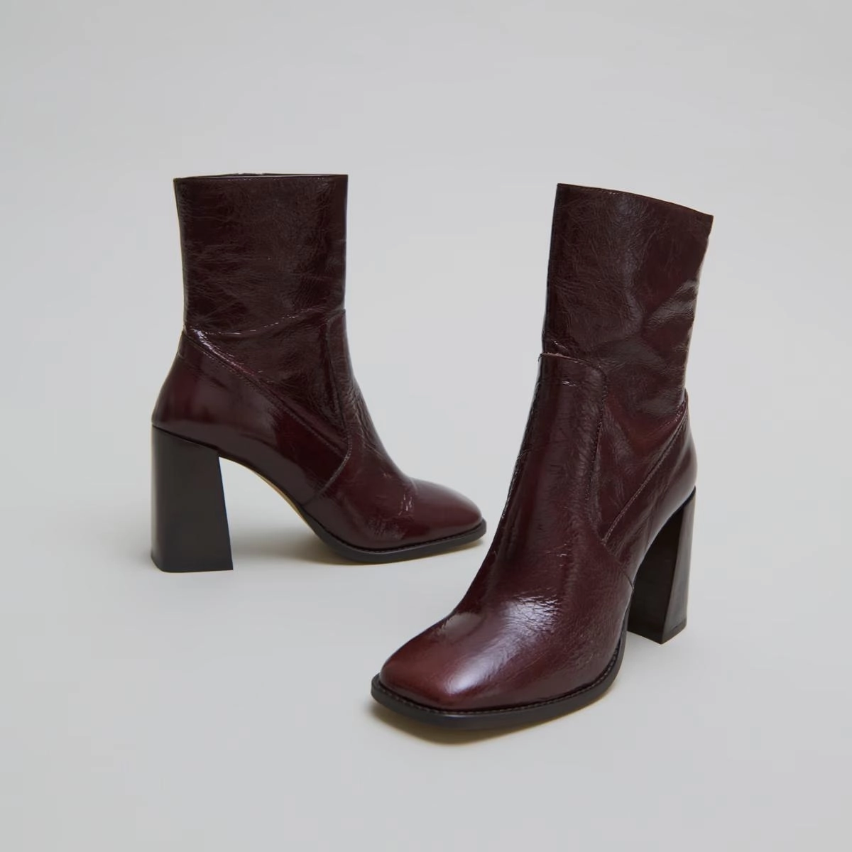 088- Vidal Cuir Brillant Chocolat Stylish Footwear