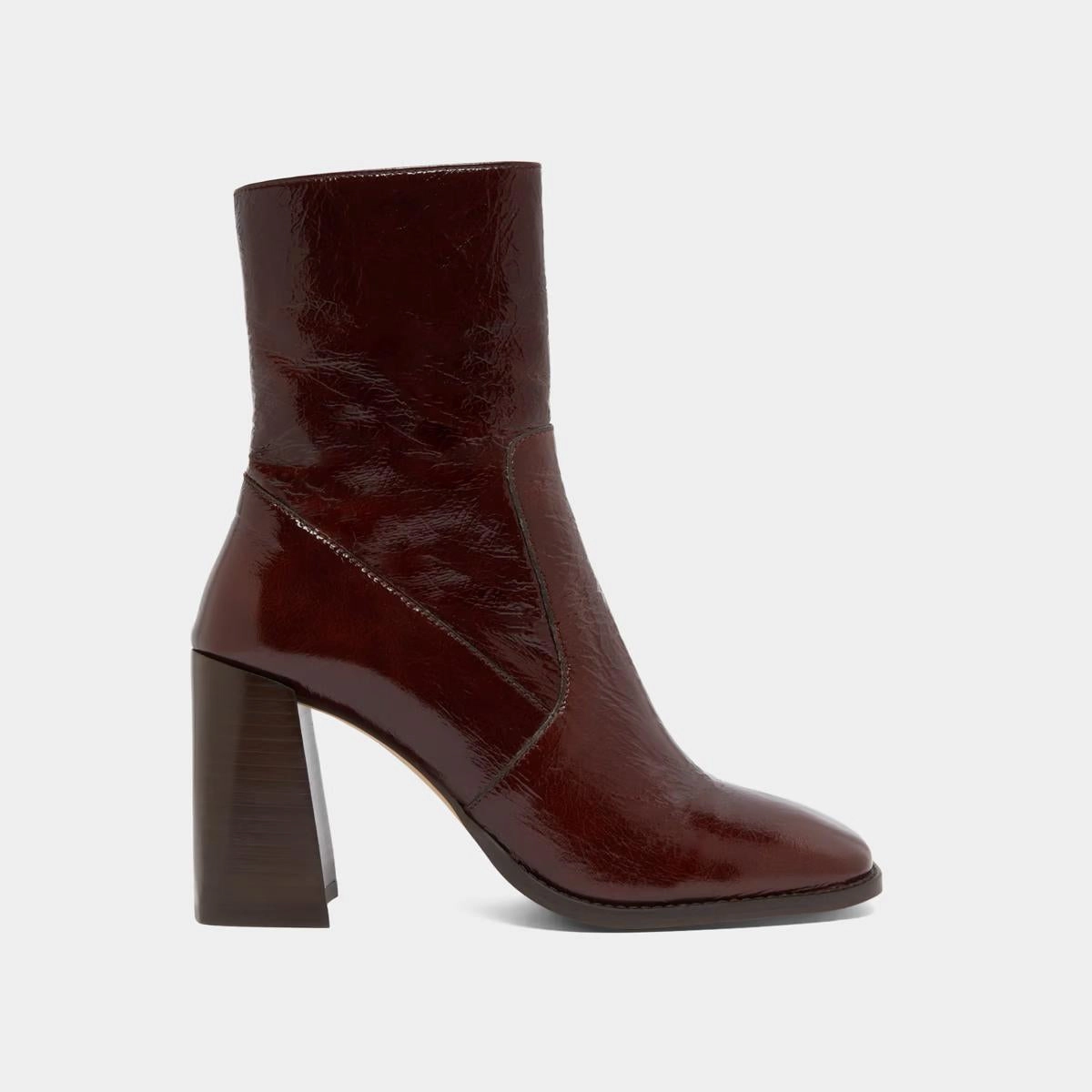 088- Vidal Cuir Brillant Chocolat Stylish Footwear