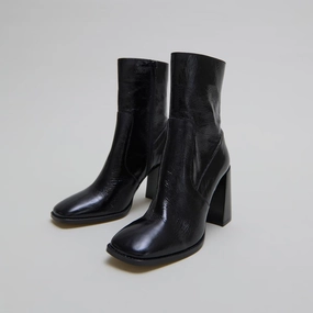 088- Vidal Cuir Brillant Noir Jonak women's stylish shoes with modern design