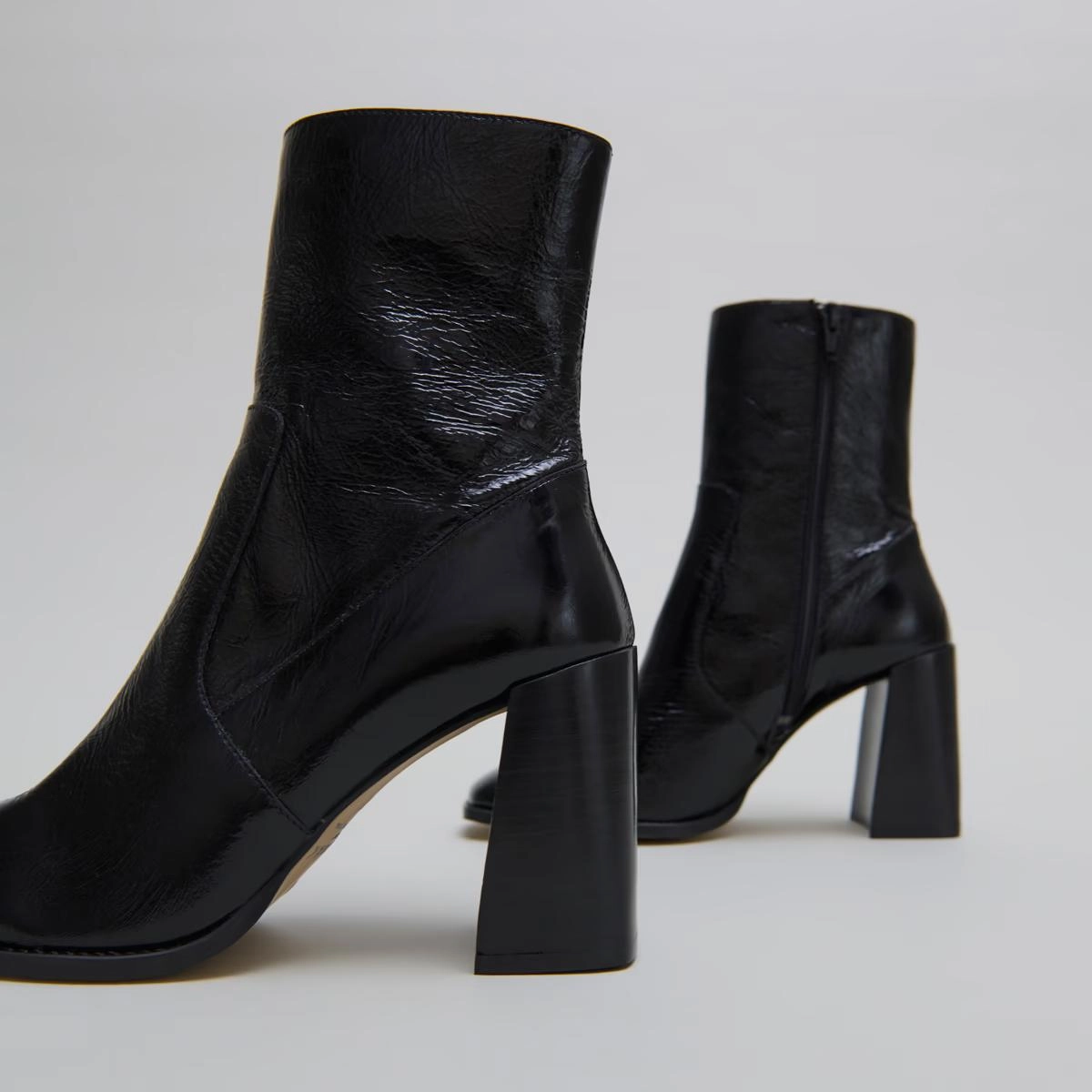 088- Vidal Cuir Brillant Noir Stylish Footwear