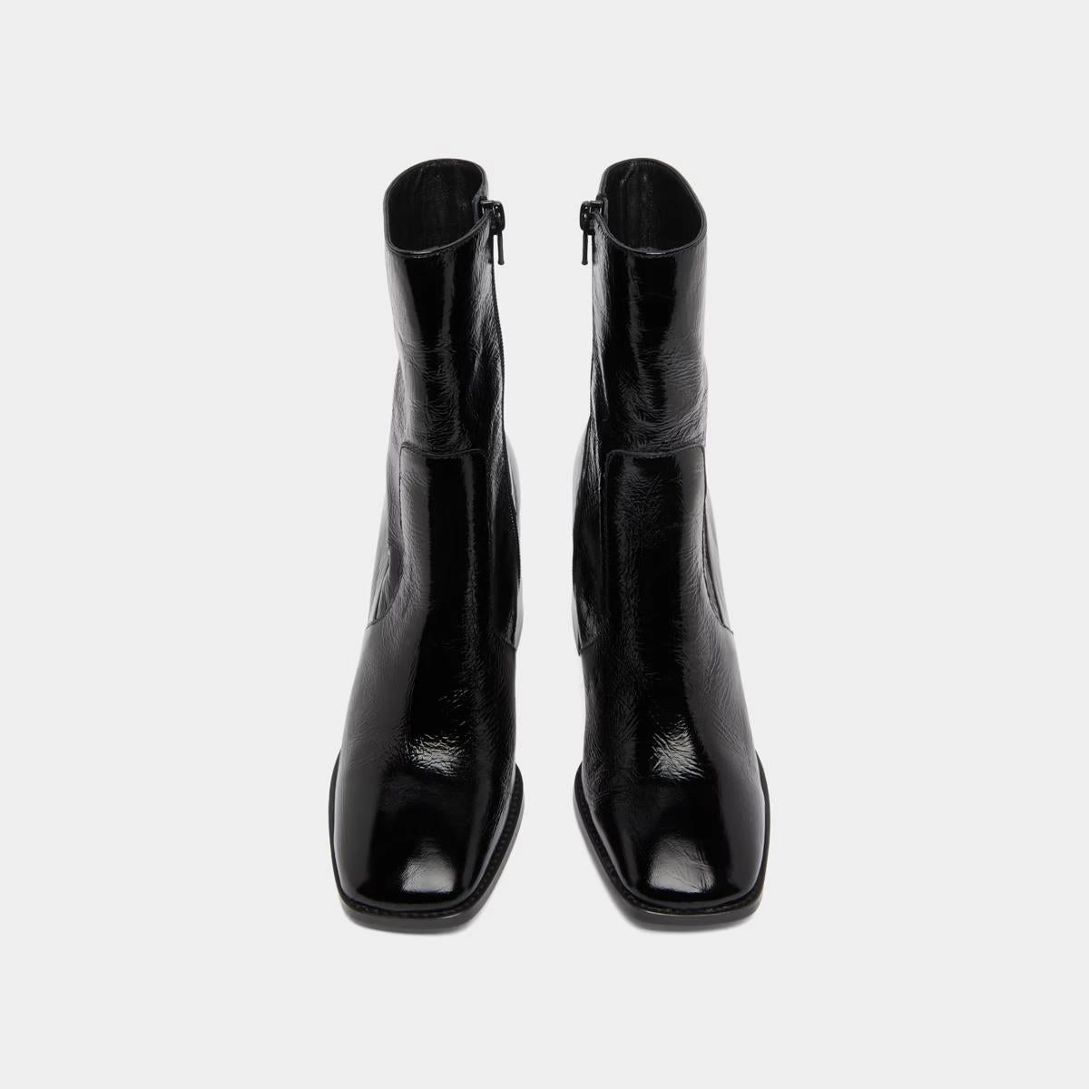 088- Vidal Cuir Brillant Noir Stylish Footwear