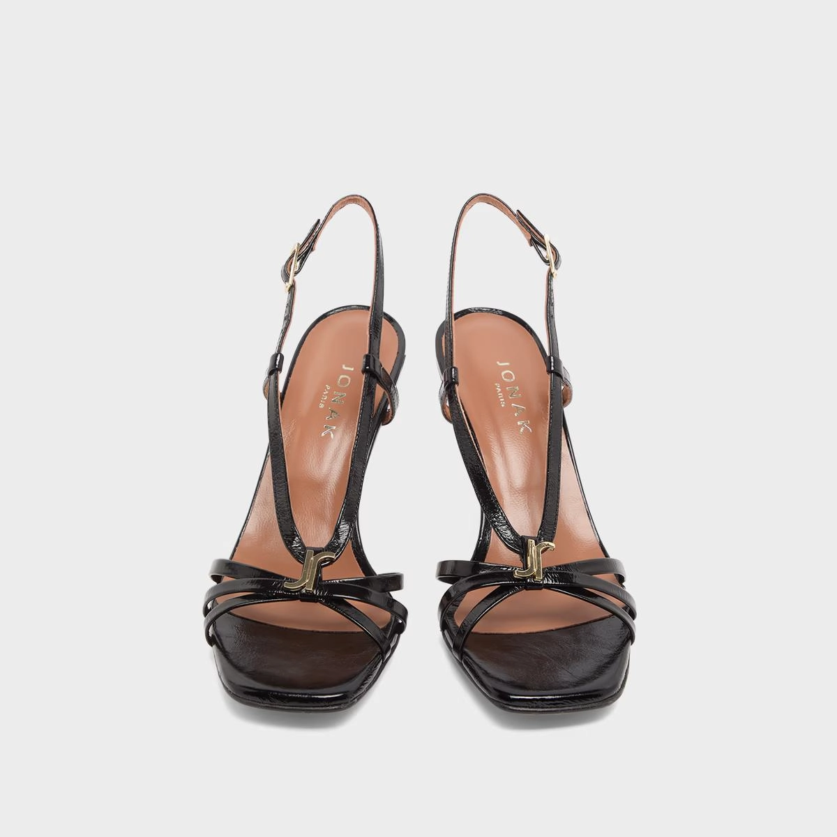 088- Voma Cuir Brillant Noir Stylish Footwear
