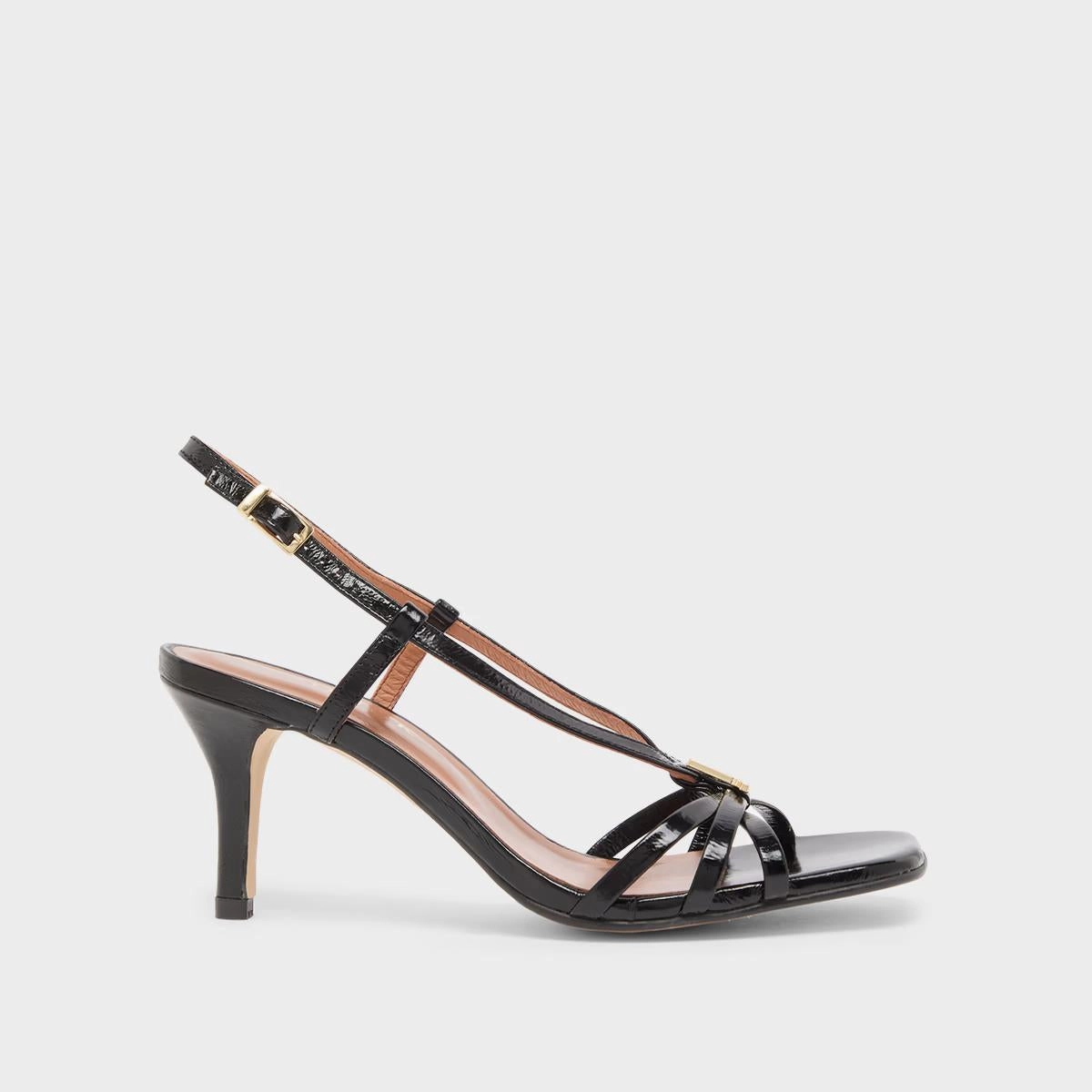 088- Voma Cuir Brillant Noir Stylish Footwear