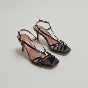 088- Voma Cuir Brillant Noir Jonak women's stylish shoes with modern design