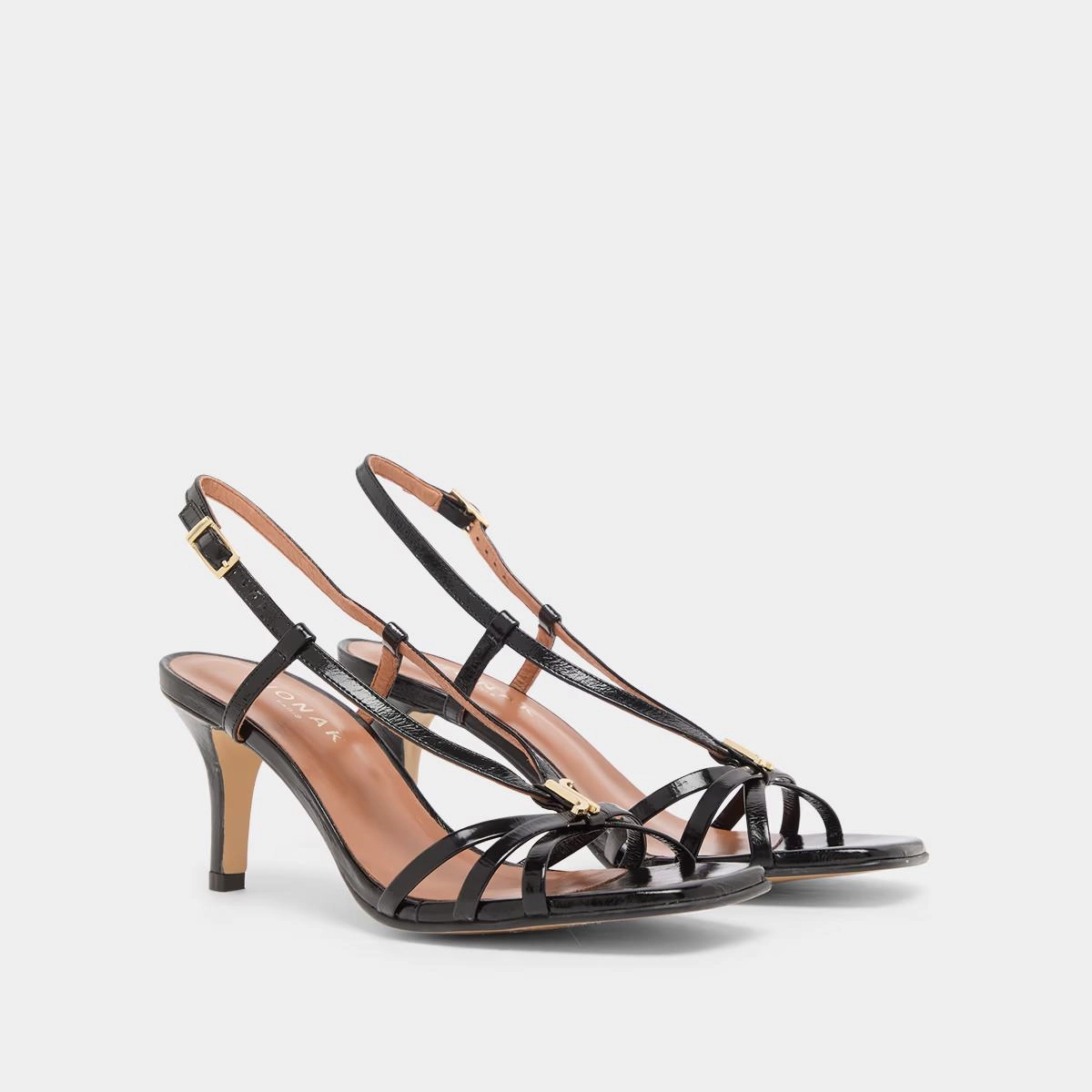 088- Voma Cuir Brillant Noir Stylish Footwear