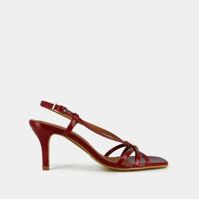 088- Voma Cuir Brillant Rouge-Carmin Jonak women's stylish shoes with modern design