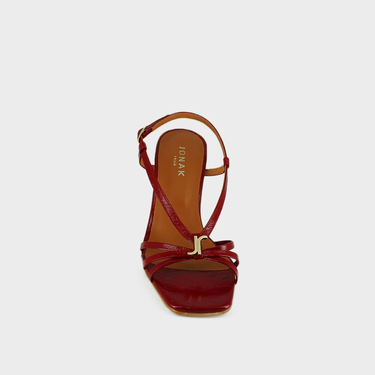 088- Voma Cuir Brillant Rouge-Carmin Stylish Footwear