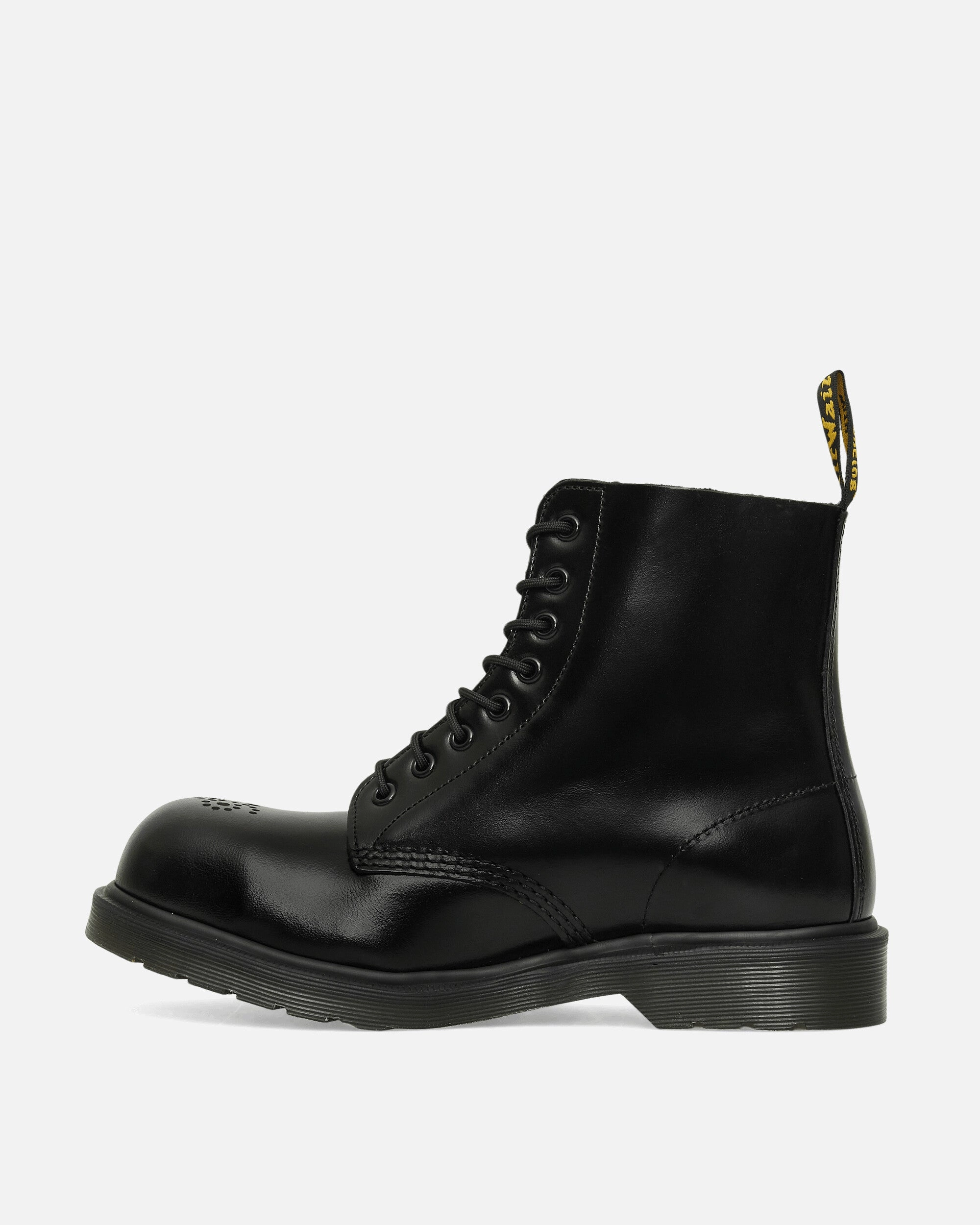 1460 Analine Leather Steel Toe Boots Black Smooth Leather Boots