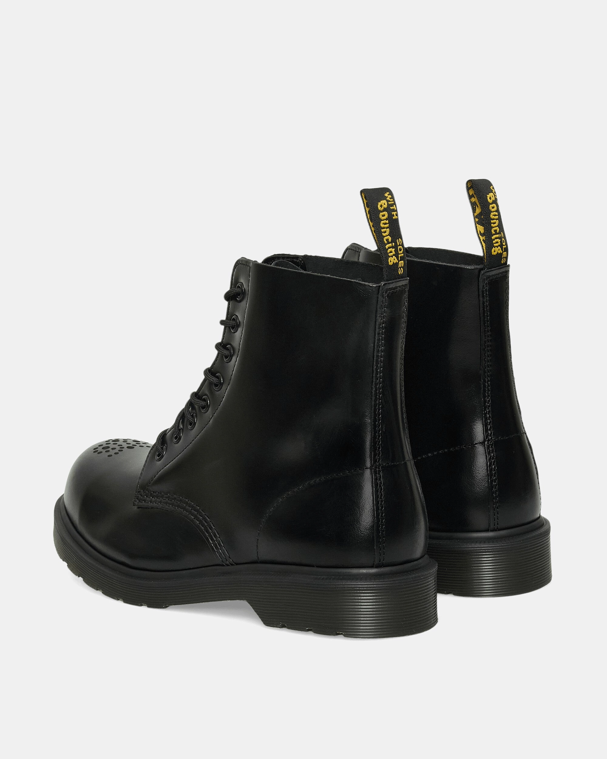 1460 Analine Leather Steel Toe Boots Black Smooth Leather Boots