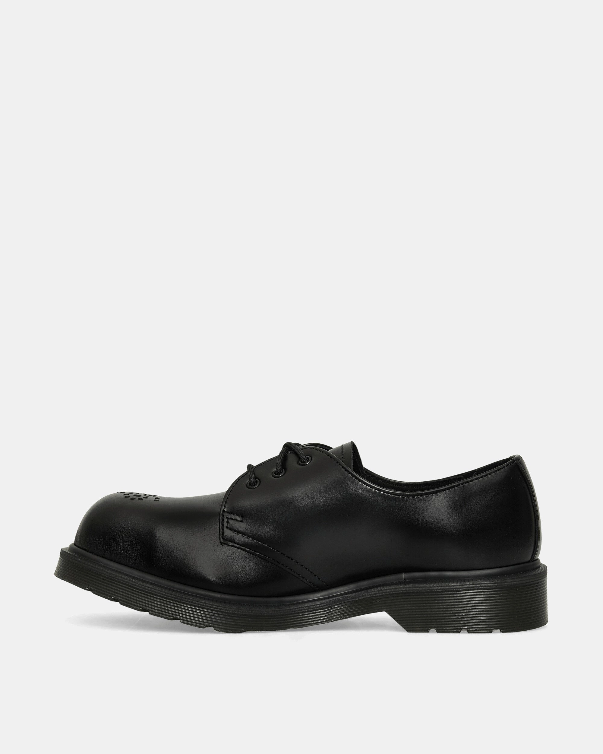 1461 Analine Leather Steel Toe Shoes Black Smooth Leather Boots