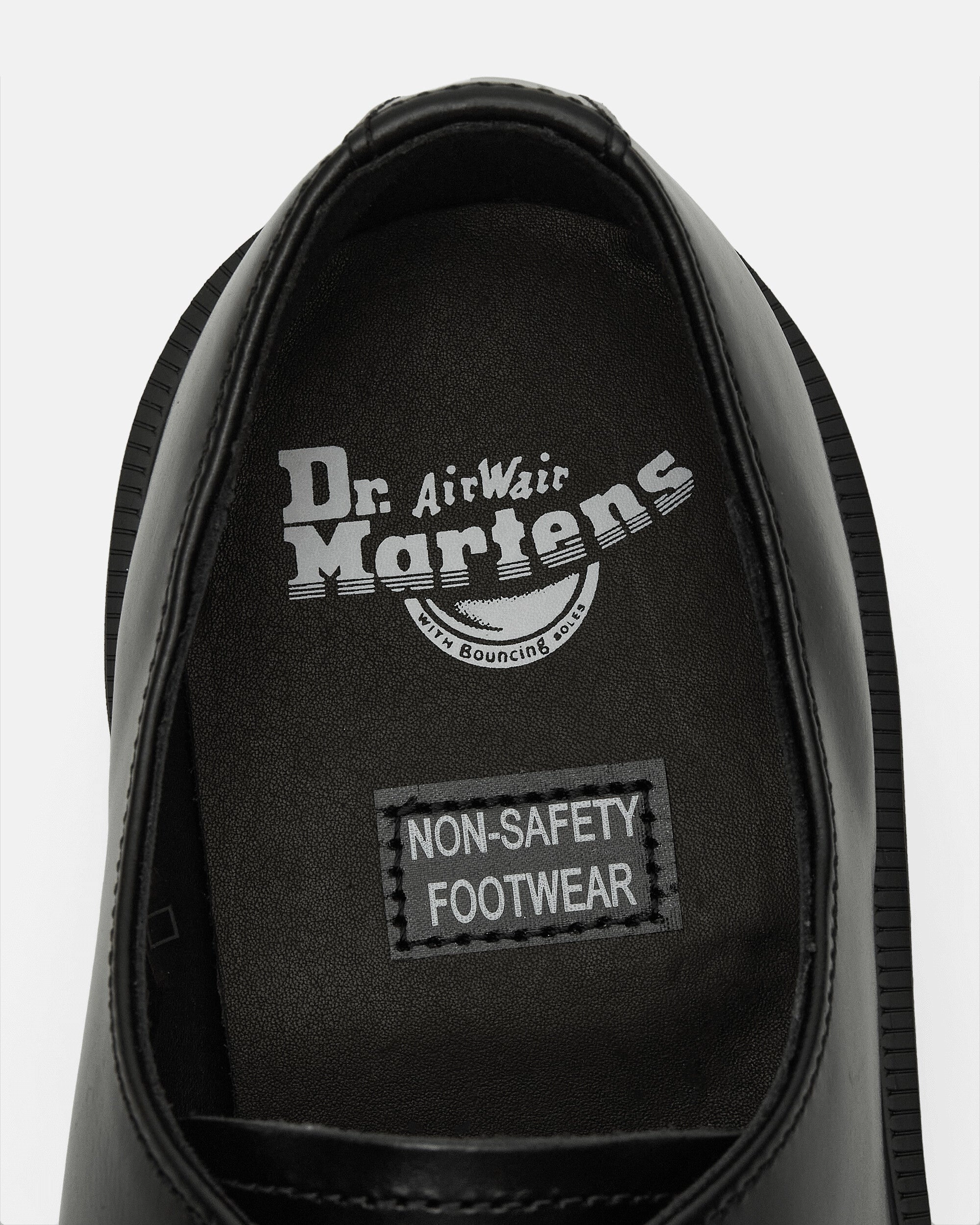 1461 Analine Leather Steel Toe Shoes Black Smooth Leather Boots