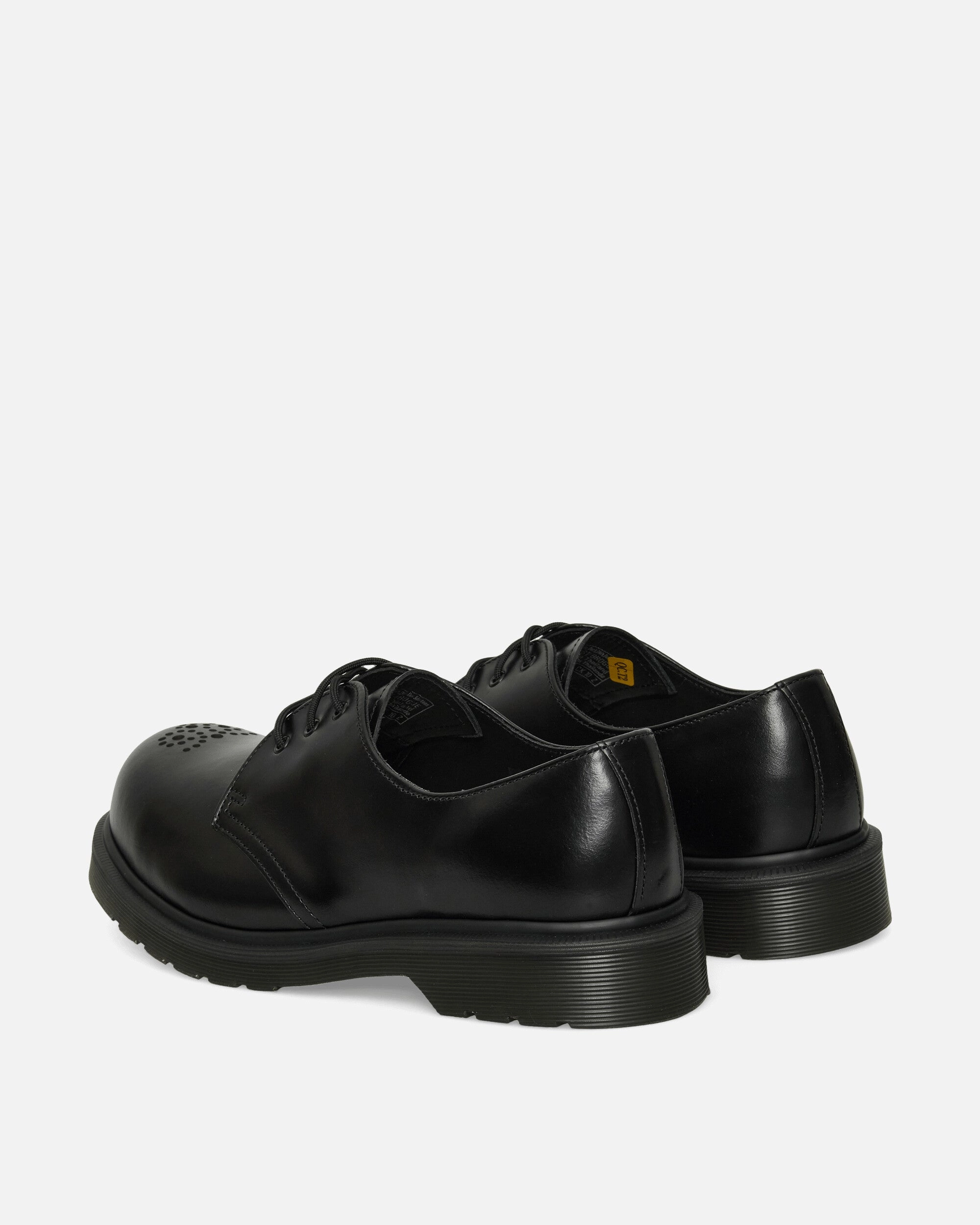 1461 Analine Leather Steel Toe Shoes Black Smooth Leather Boots