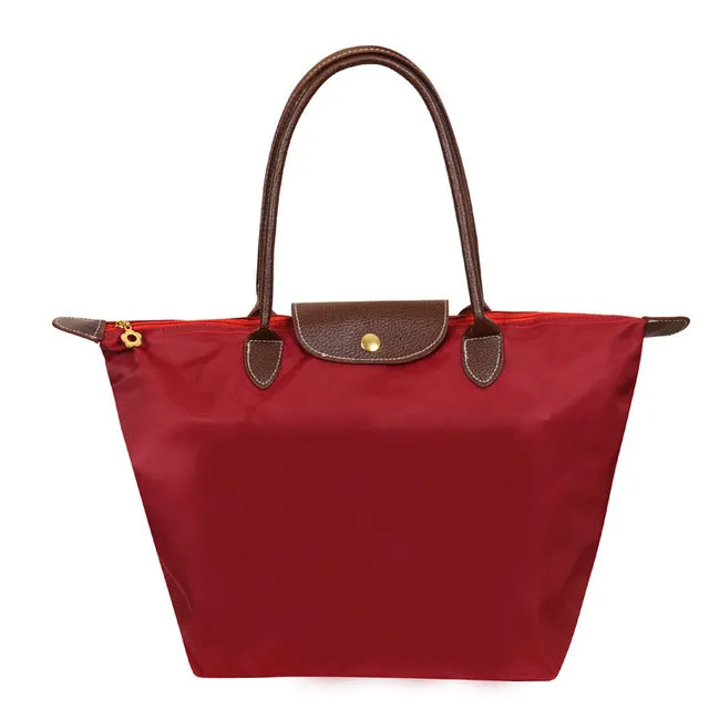 2019 Famous Brands Women Bags Shoulder Bag Handbag Waterproof Nylon Leather Beach bag Designer Folding Tote Bolsa Sac Feminina Fashion Nova Bags