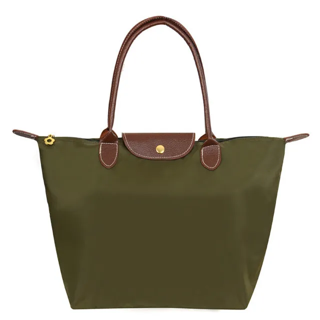 2019 Famous Brands Women Bags Shoulder Bag Handbag Waterproof Nylon Leather Beach bag Designer Folding Tote Bolsa Sac Feminina Fashion Nova Bags