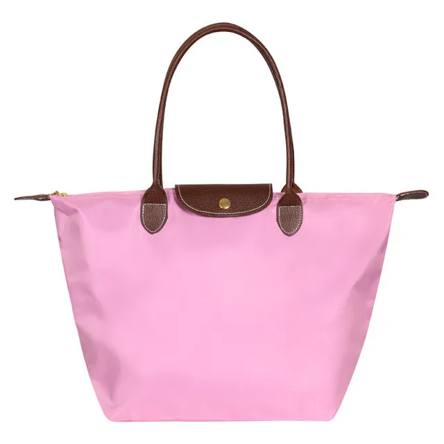 2019 Famous Brands Women Bags Shoulder Bag Handbag Waterproof Nylon Leather Beach bag Designer Folding Tote Bolsa Sac Feminina Fashion Nova Bags