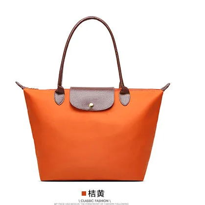 2019 Famous Brands Women Bags Shoulder Bag Handbag Waterproof Nylon Leather Beach bag Designer Folding Tote Bolsa Sac Feminina Fashion Nova Bags