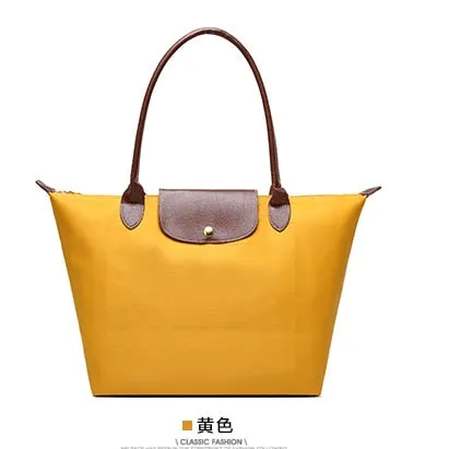 2019 Famous Brands Women Bags Shoulder Bag Handbag Waterproof Nylon Leather Beach bag Designer Folding Tote Bolsa Sac Feminina Fashion Nova Bags