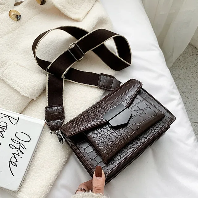 2019 new mini handbags women fashion ins ultra fire retro wide shoulder strap messenger bag purse simple style Crossbody Bags Fashion Nova Bags