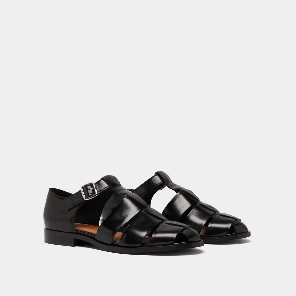 225- Agosta Cuir Noir Stylish Footwear