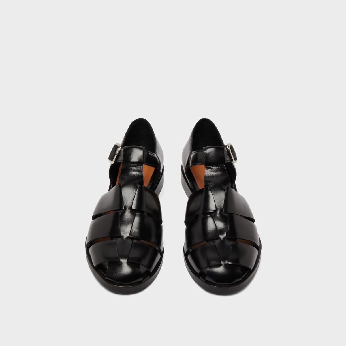 225- Agosta Cuir Noir Stylish Footwear