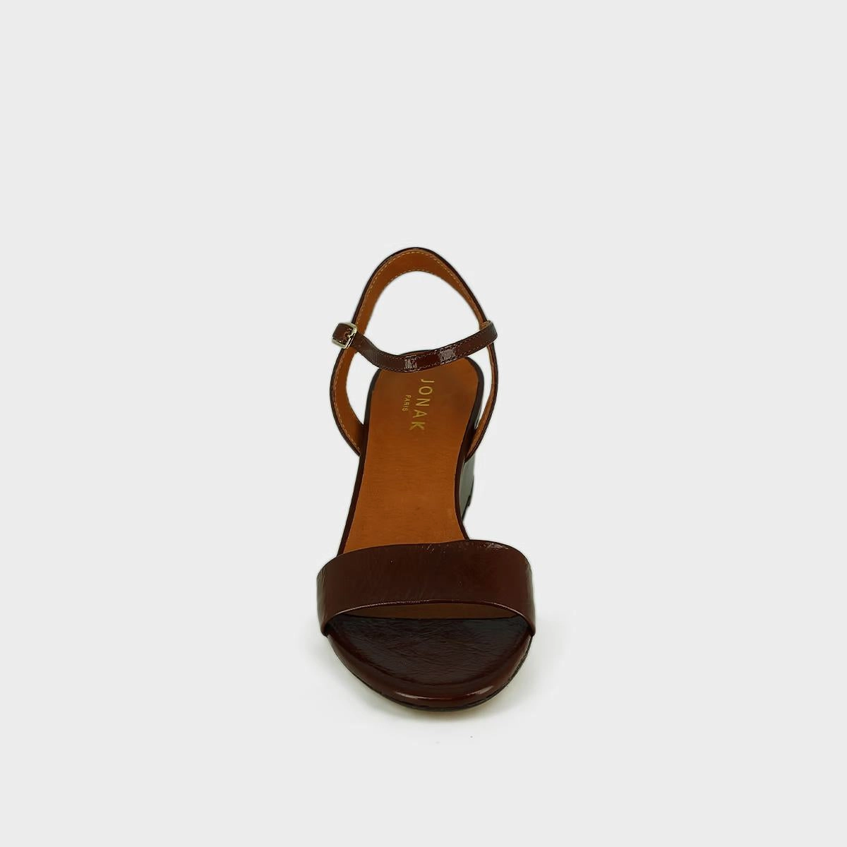 225- Agrume Cuir Brillant Marron Stylish Footwear