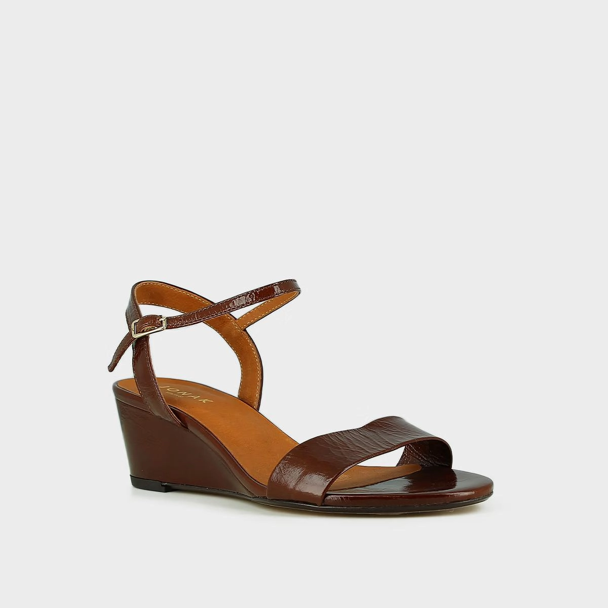 225- Agrume Cuir Brillant Marron Stylish Footwear
