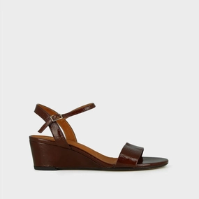 225- Agrume Cuir Brillant Marron Jonak women's stylish shoes with modern design
