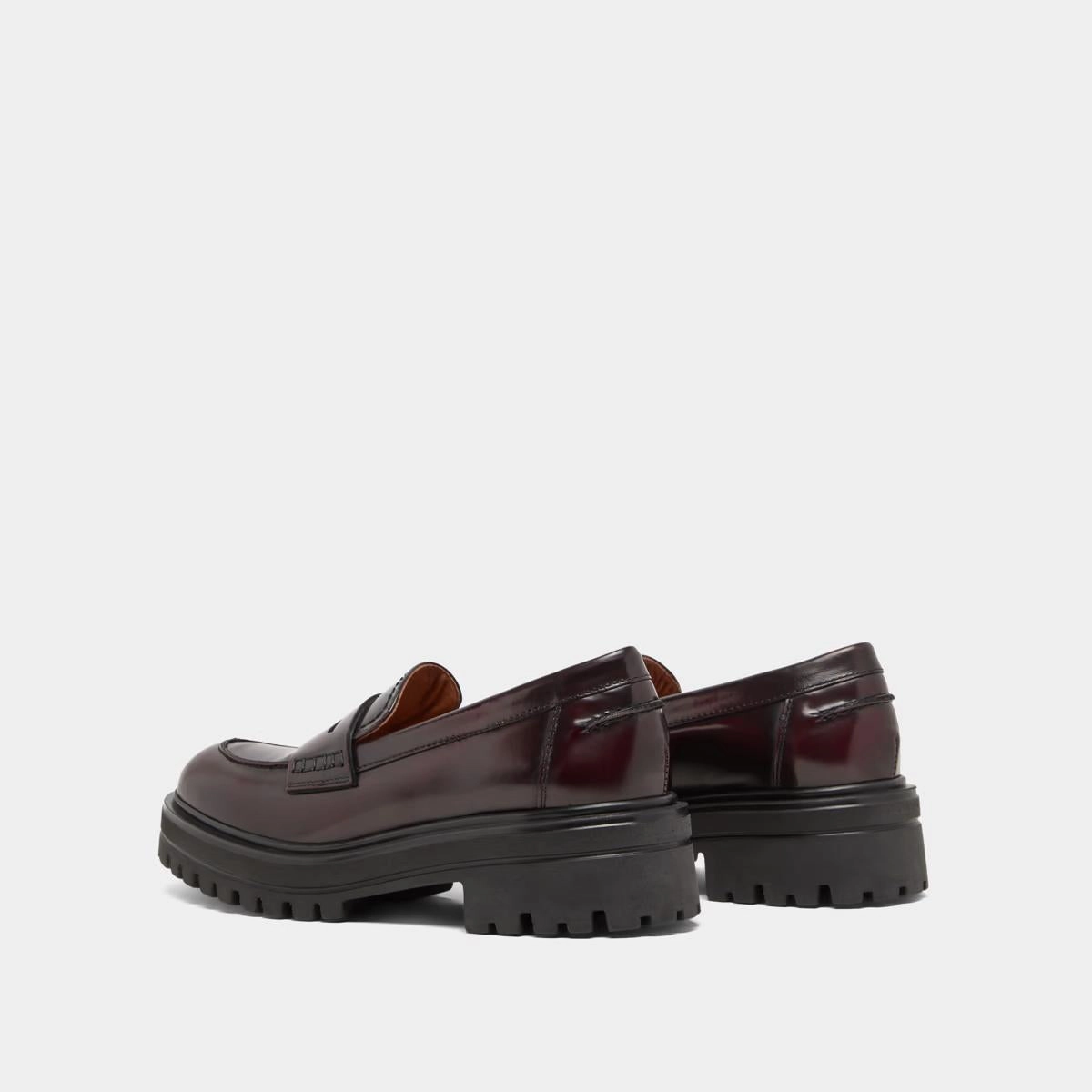 225- Alfi Cuir Glace Bordeaux Stylish Footwear