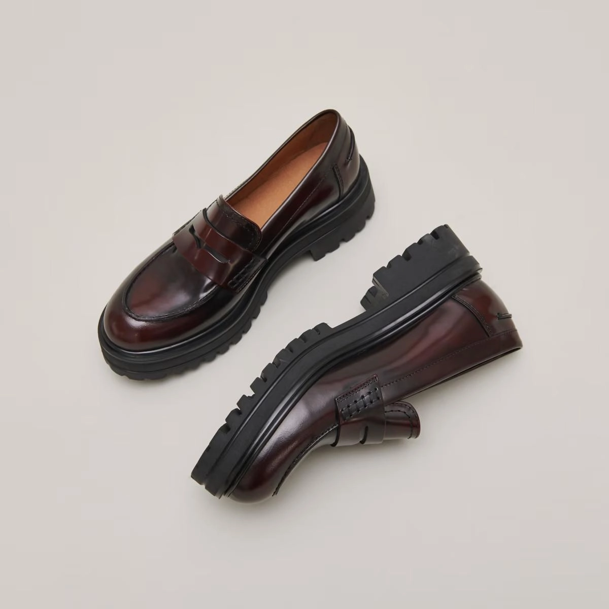 225- Alfi Cuir Glace Bordeaux Stylish Footwear