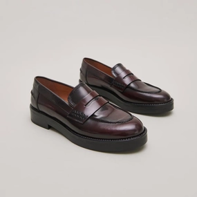 225- Mirna Cuir Glace Bordeaux Jonak women's stylish shoes with modern design