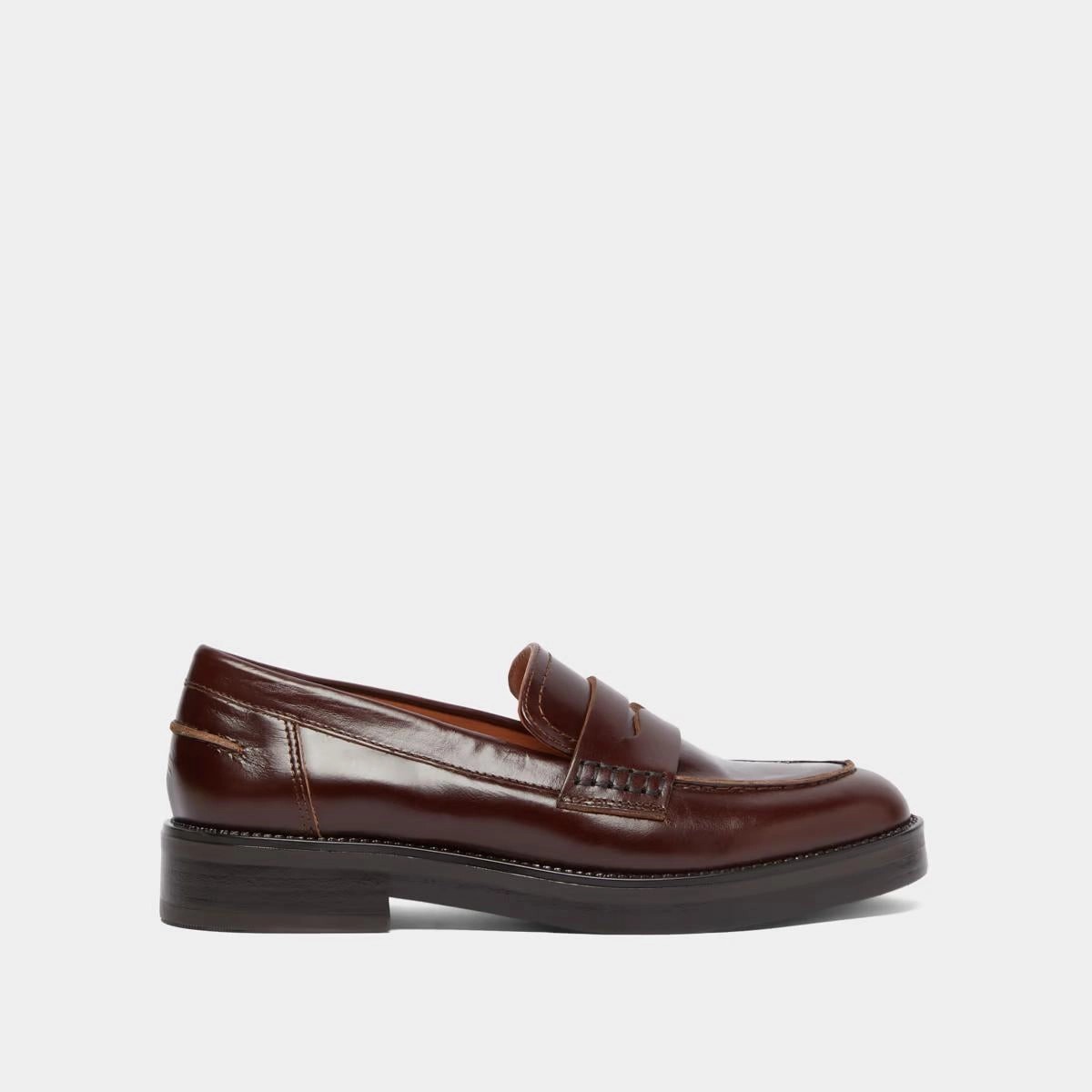 225- Mirna Cuir Souple Marron Stylish Footwear