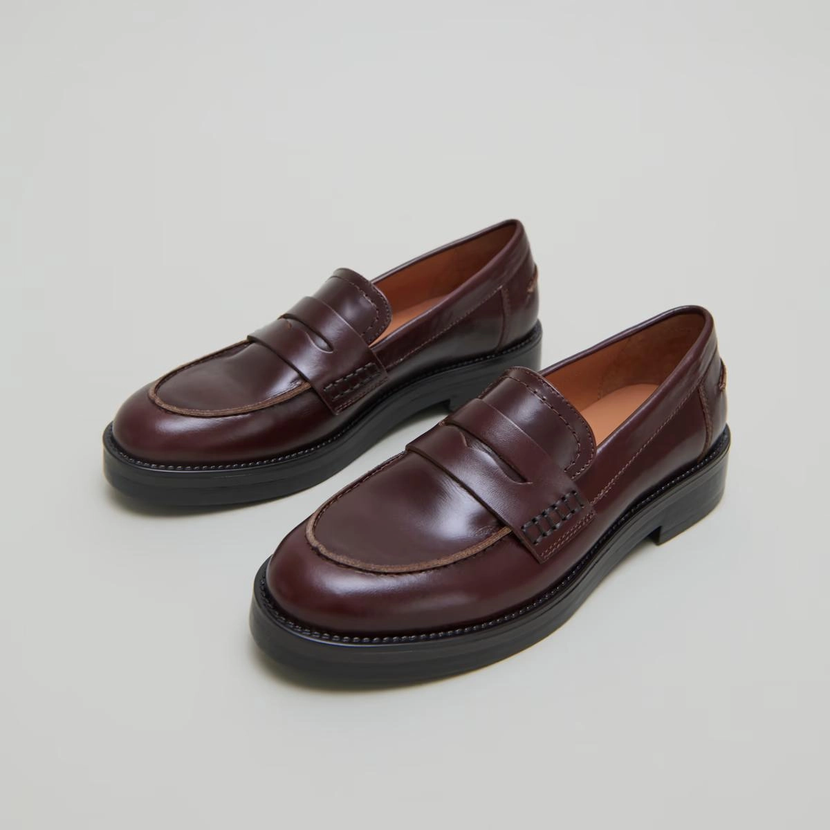 225- Mirna Cuir Souple Marron Stylish Footwear