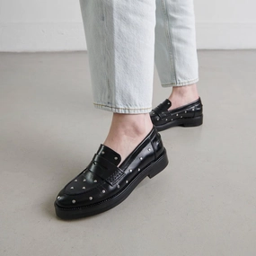 225- Mirnou Cuir Noir Jonak women's stylish shoes with modern design
