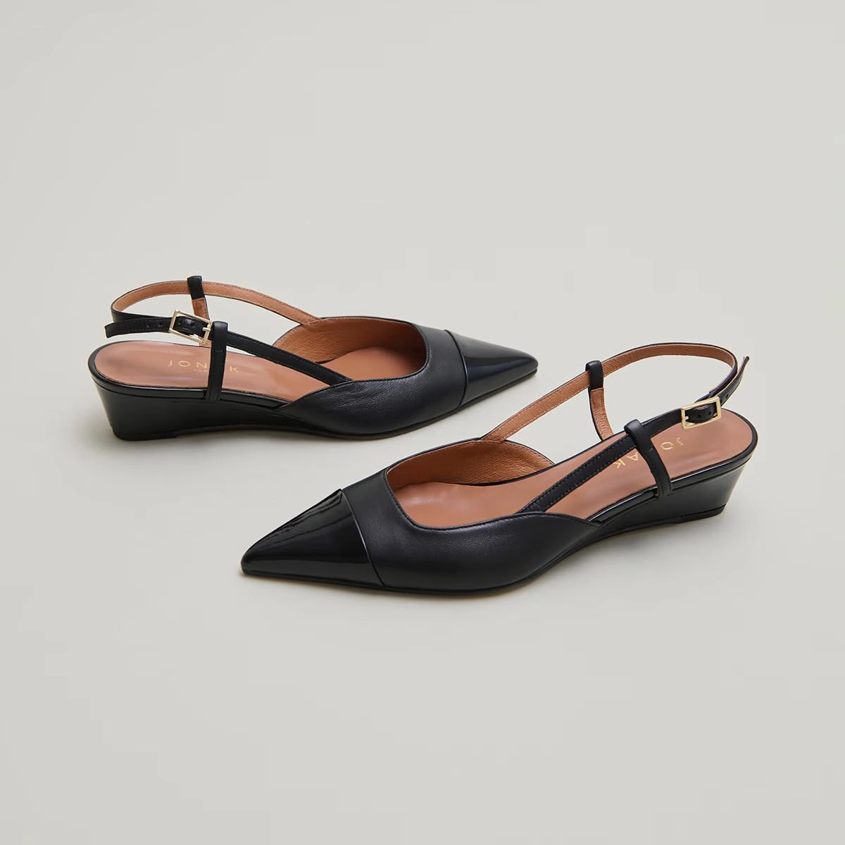264- Dakara Vernis/cuir Noir-noir Jonak women's stylish shoes with modern design