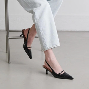 264- Damoiselle Vernis Noir Jonak women's stylish shoes with modern design