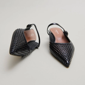 264- Decade Cuir Brillant Noir Jonak women's stylish shoes with modern design