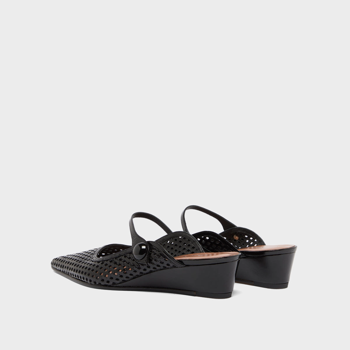 264- Decade Cuir Brillant Noir Stylish Footwear