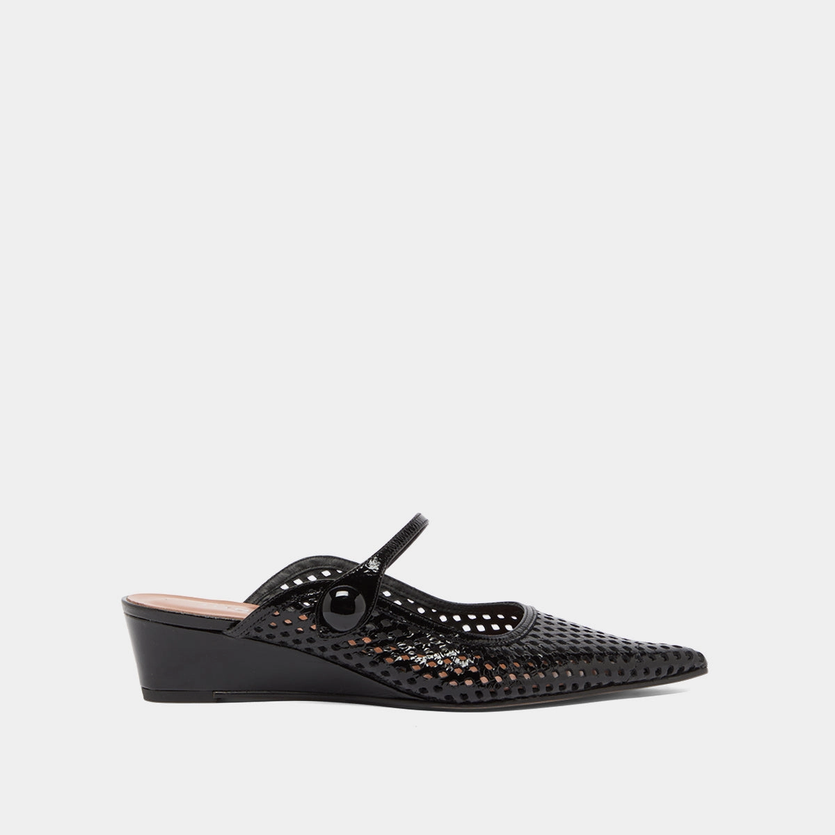 264- Decade Cuir Brillant Noir Stylish Footwear