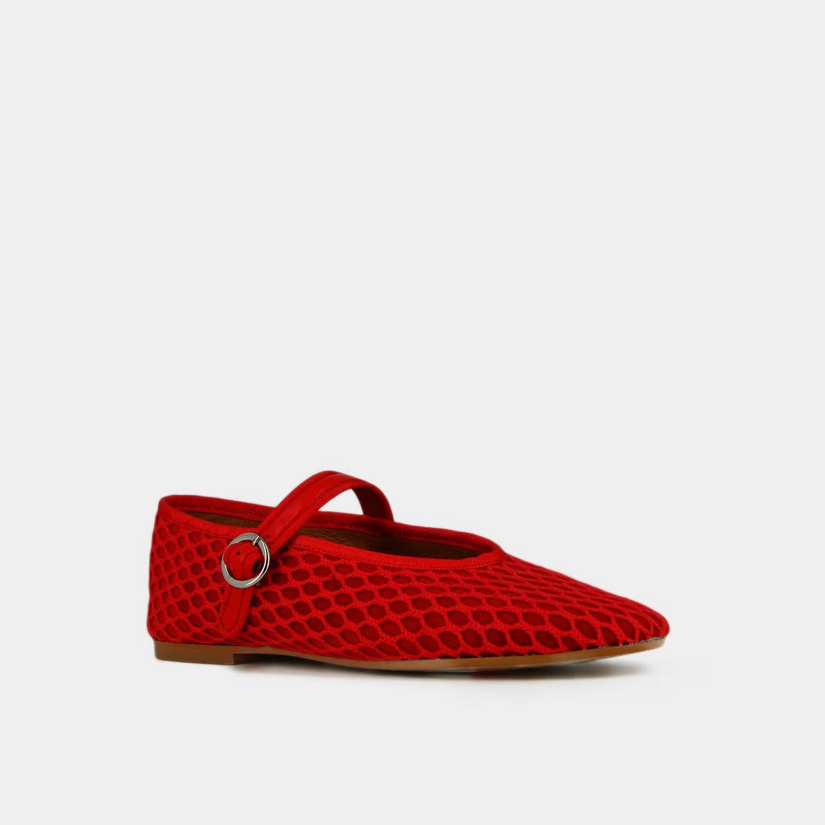 264- Deesse Bis Mesh/cuir Rouge-rouge-Vif Stylish Footwear